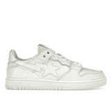 A Bathing Ape Bape SK8 Sta Triple White Patent Leather Sta Logo