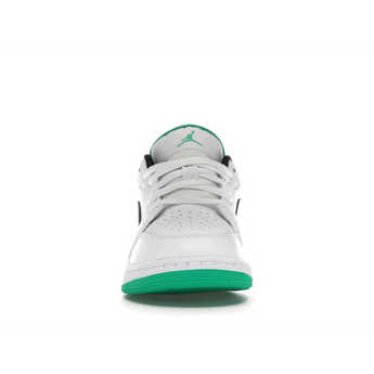 Air Jordan 1 Low White Lucky Green Tumbled Leather