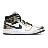 Air Jordan 1 Mid Metallic Gold Black White