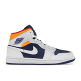 Air Jordan 1 Mid White Laser Orange Deep Royal Blue