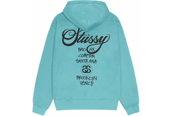 Stussy World Tour Hoodie Ocean