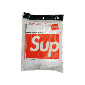 Supreme Hanes Crew Socks White