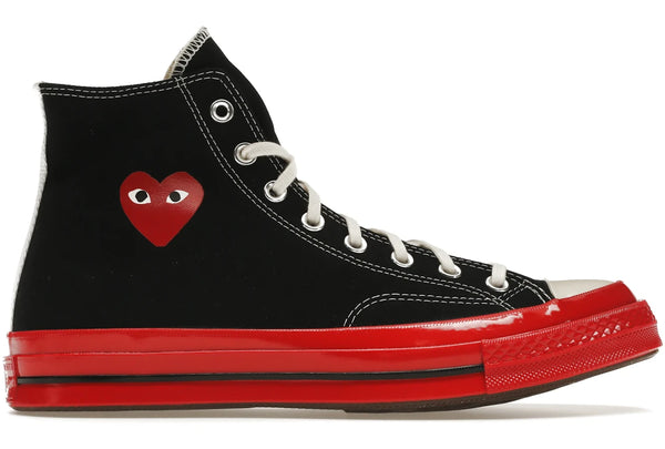 Converse Chuck Taylor All Star 70 Hi Comme des Garcons PLAY Black Red Midsole