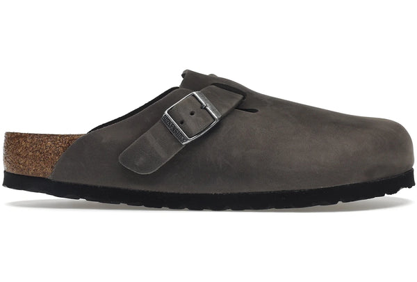 Birkenstock Boston Soft Footbed Oiled Leather Iron Grey