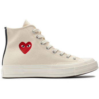 Converse Chuck Taylor All Star 70 Hi Comme des Garcons PLAY Single Heart Milk