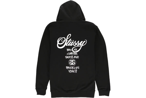 Stussy World Tour Zip Hoodie Black