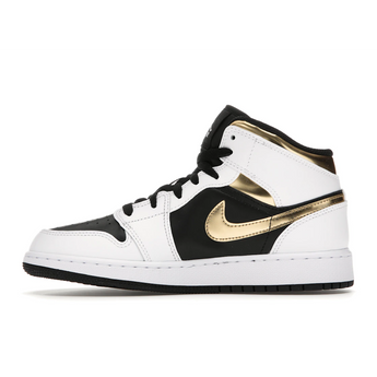 Air Jordan 1 Mid White Gold Black