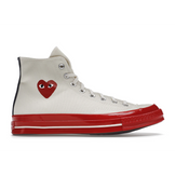 Converse Chuck Taylor All Star 70 Hi Comme des Garcons PLAY Egret Red Midsole