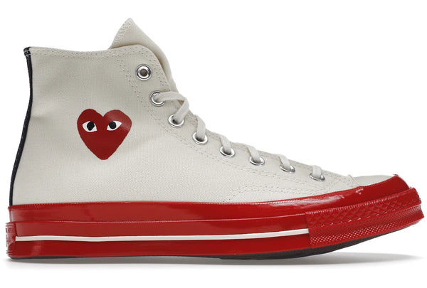 Converse Chuck Taylor All Star 70 Hi Comme des Garcons PLAY Egret Red Midsole