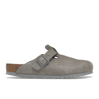 Birkenstock Boston Soft Footbed Suede Stone Coin