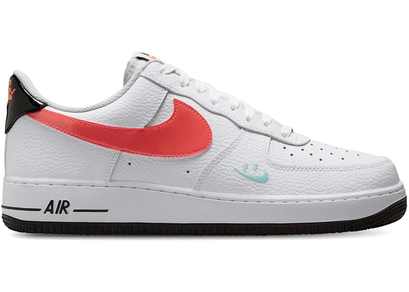 Nike Air Force 1 Low '07 Smiley Swoosh White Black Flash Crimson