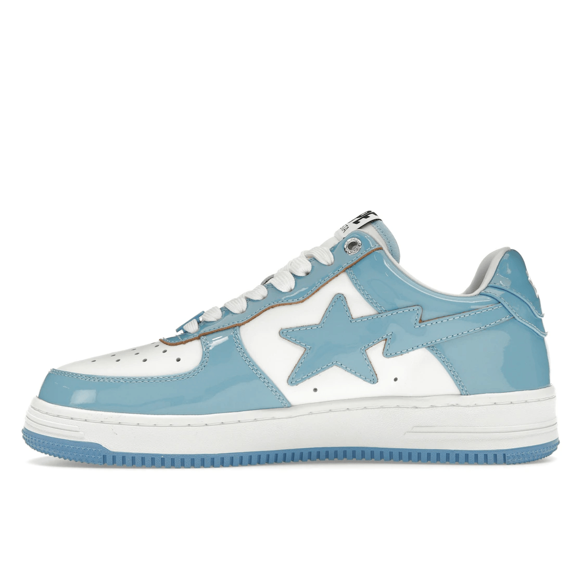 A Bathing Ape Bape Sta Patent Leather Blue White - Sneakerzone