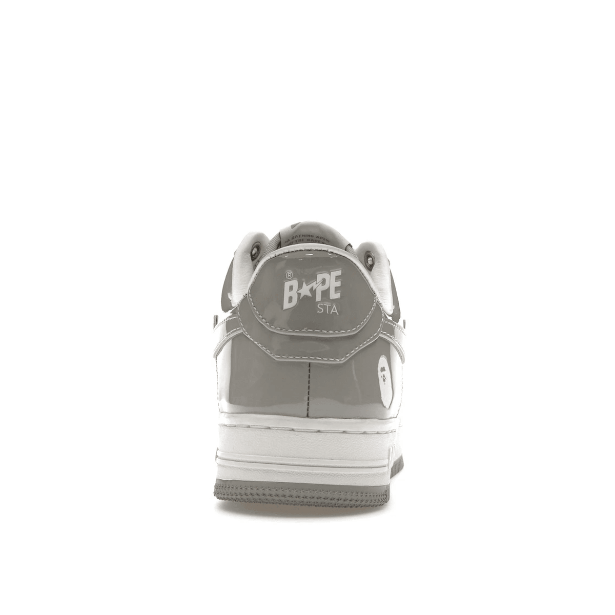 A Bathing Ape Bape Sta Patent Leather White Grey - Sneakerzone