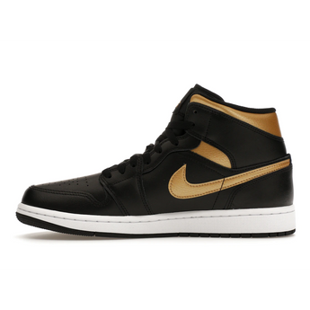 Air Jordan 1 Mid Black Metallic Gold