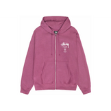 Stussy World Tour Zip Hoodie Berry