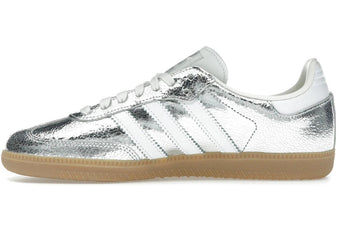 Adidas Samba OG Silver Metallic Cracked Leather - Sneakerzone