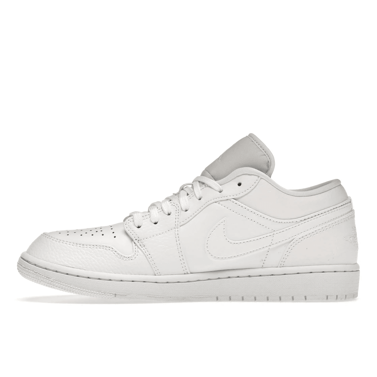 air jordan 1 low triple white tumbled leather