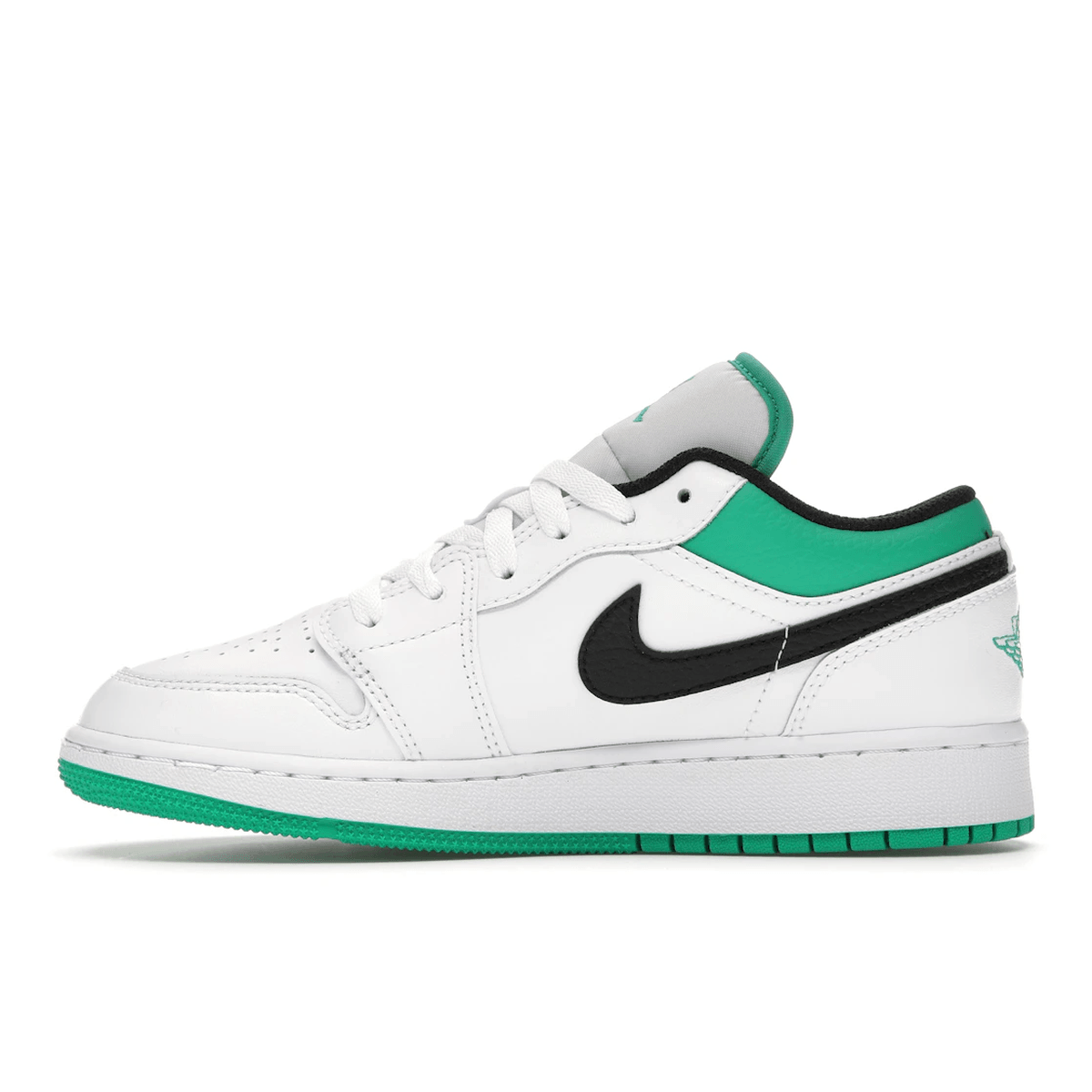 Air Jordan 1 Low White Lucky Green Tumbled Leather - Sneakerzone