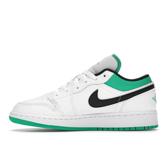 Air Jordan 1 Low White Lucky Green Tumbled Leather - Sneakerzone