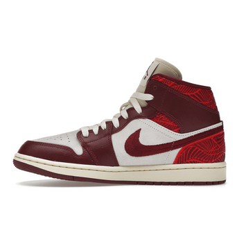 Air Jordan 1 Mid SE Tiki Leaf Team Red - Sneakerzone