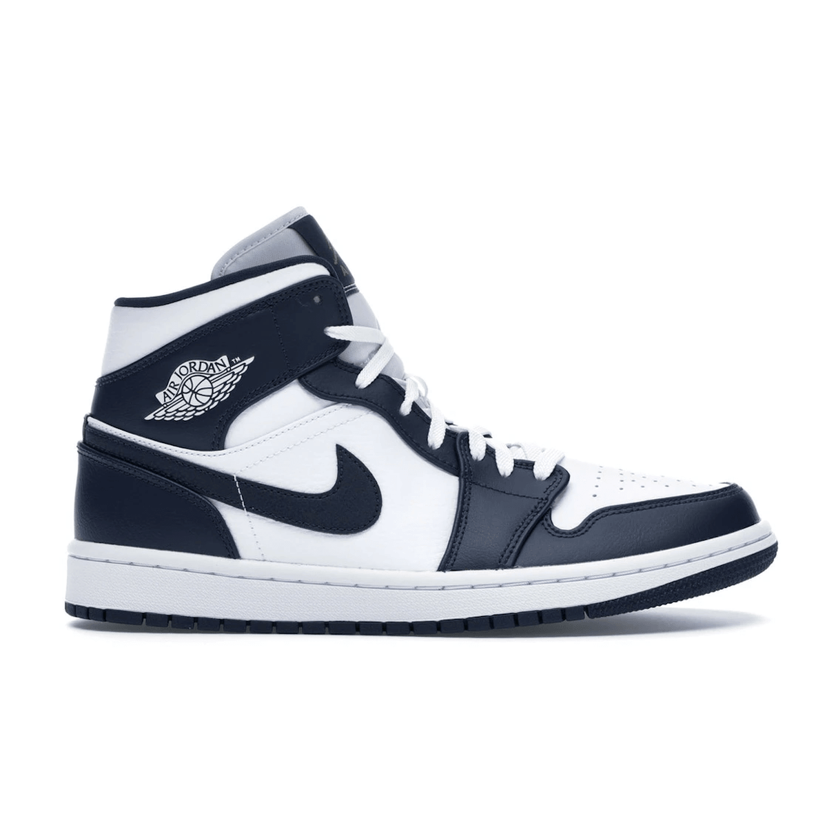 Air Jordan 1 Mid White Metallic Gold Obsidian - Sneakerzone
