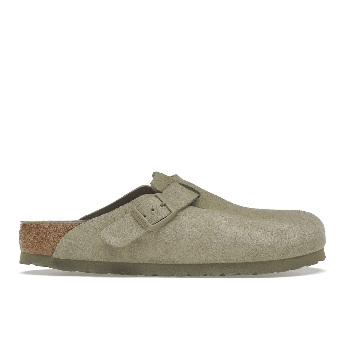 Birkenstock Boston Soft Footbed Suede Faded Khaki - Sneakerzone