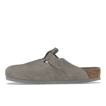 Birkenstock Boston Soft Footbed Suede Stone Coin (Narrow Fit) - Sneakerzone