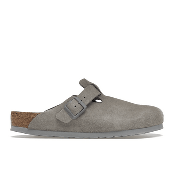 Birkenstock Boston Soft Footbed Suede Stone Coin - Sneakerzone