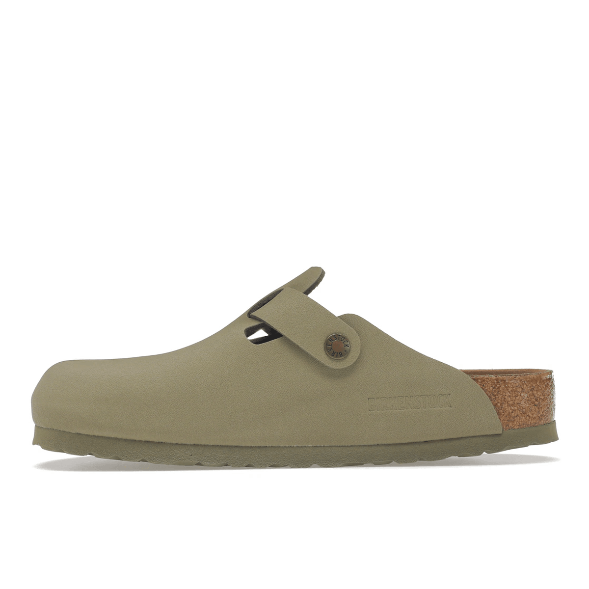 Birkenstock Boston Vegan Birkibuc Khaki - Sneakerzone