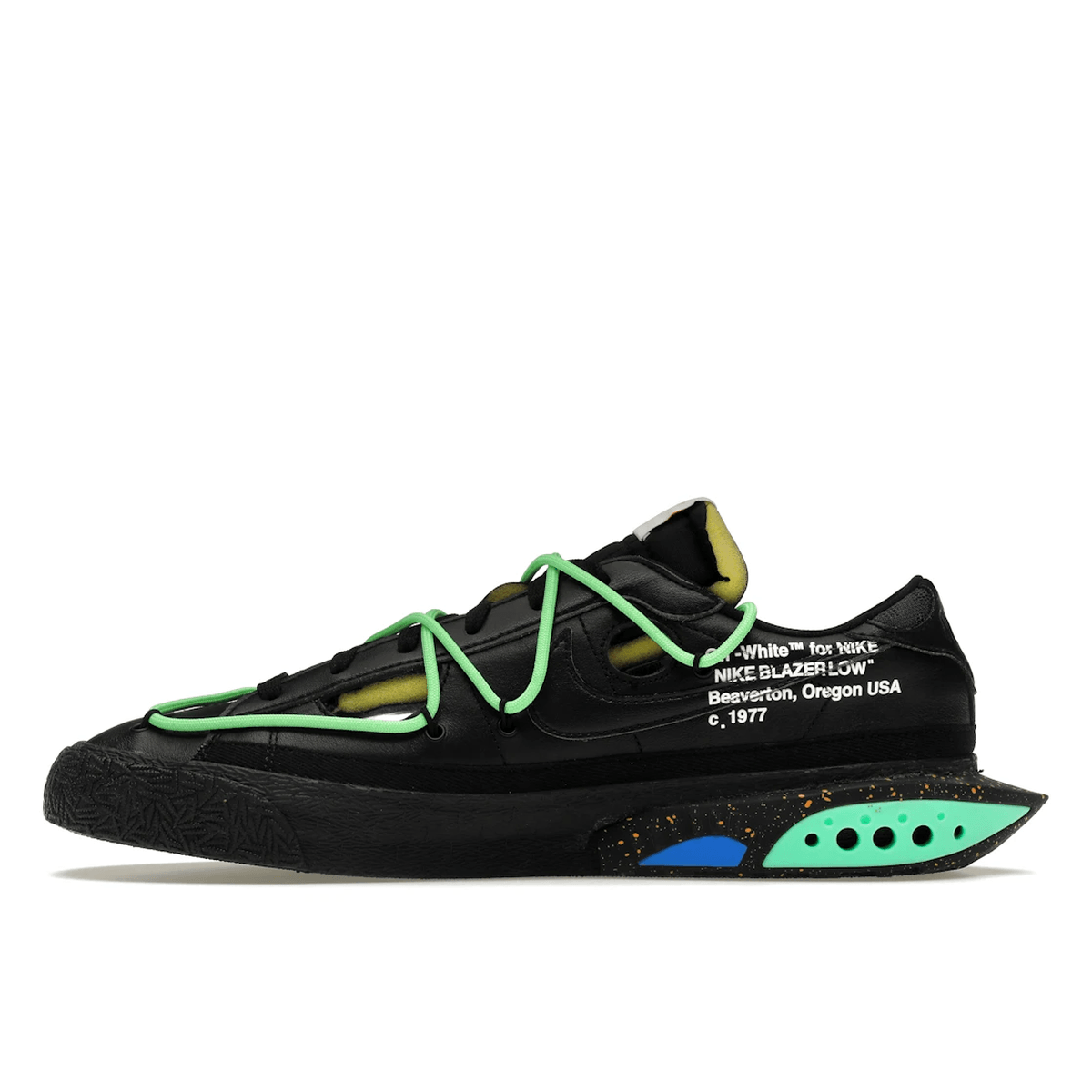 Blazer Low x Off-White Black Electro Green - Sneakerzone