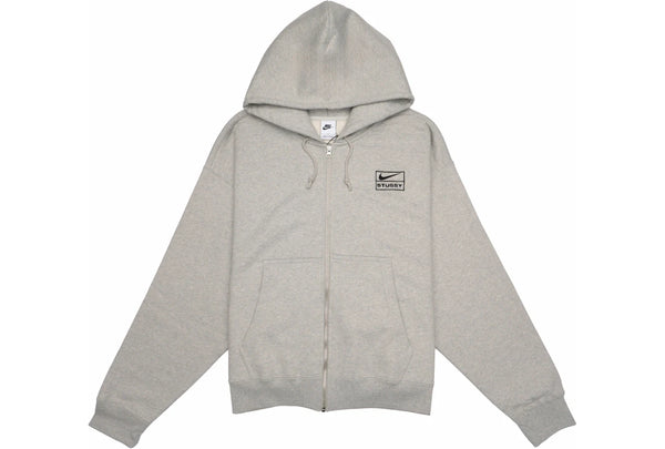 Stussy x Nike Fleece Zip Hoodie Grey Heather