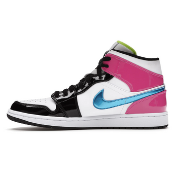 Air Jordan 1 Mid White Black Cyber Pink