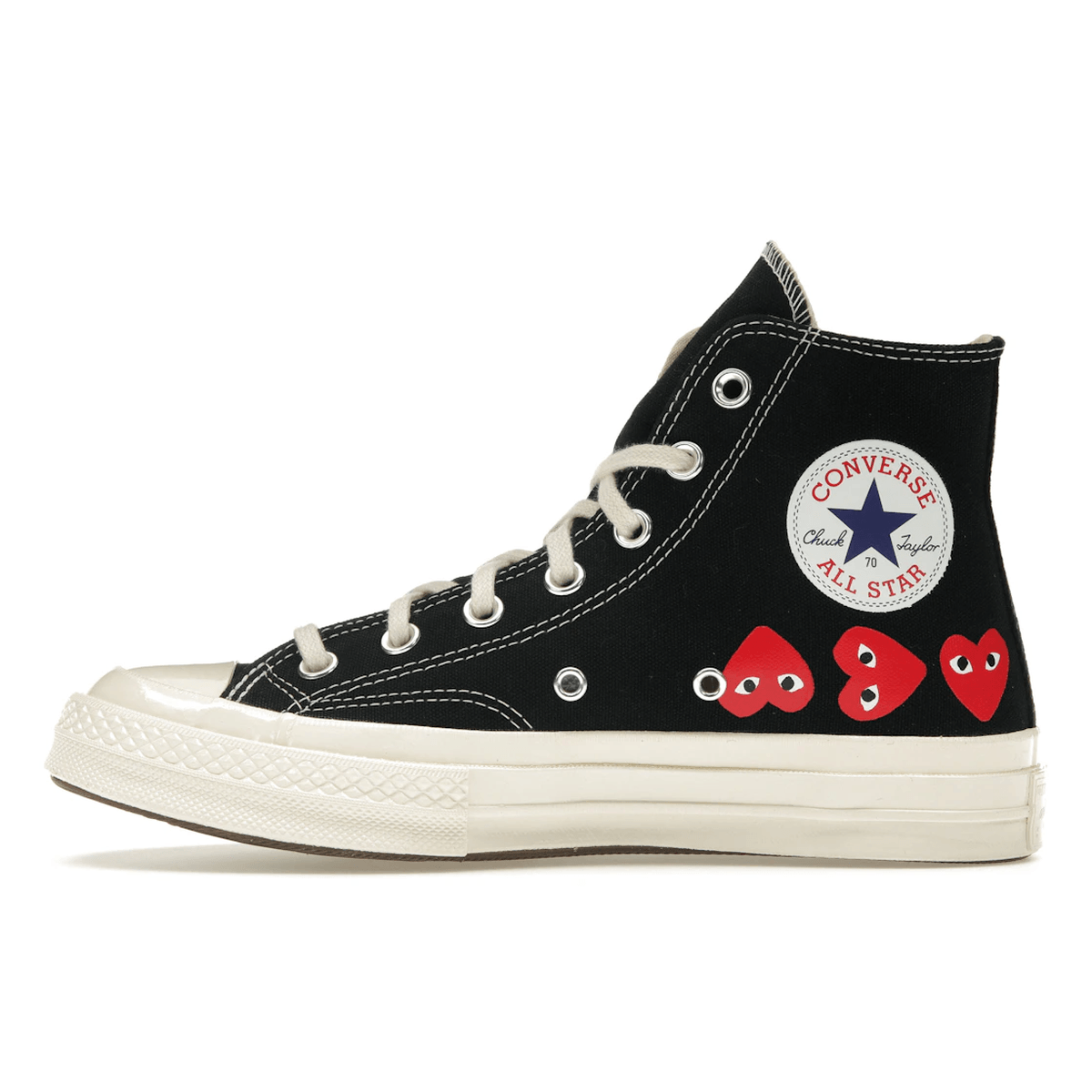 Converse Chuck Taylor All Star 70 Hi Comme des Garcons PLAY Multi-Heart Black - Sneakerzone