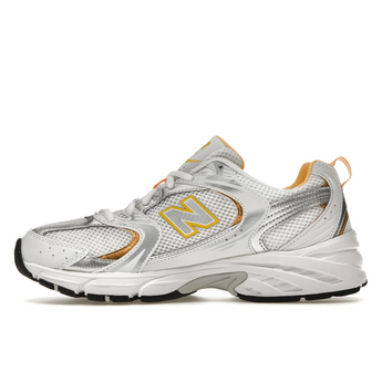 New Balance 530 White Vibrant Apricot Silver Metallic