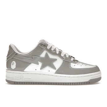 A Bathing Ape Bape Sta Patent Leather White Grey