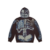 Travis Scott Cactus Jack For Fragment Skeleton Graffiti Full Zip Hoodie Multi