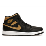 Air Jordan 1 Mid Black Metallic Gold