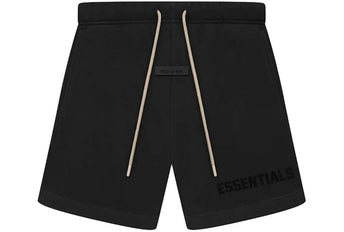 Fear of God Essentials Cream Drawstring Sweatshort Jet Black - Sneakerzone