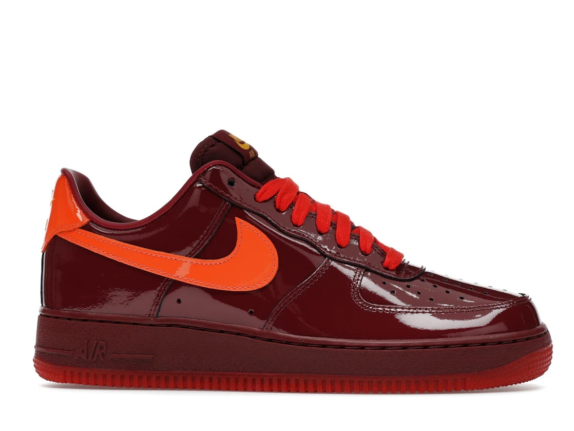 Nike Air Force 1 Low Patent Leather Dark Team Red Safety Orange