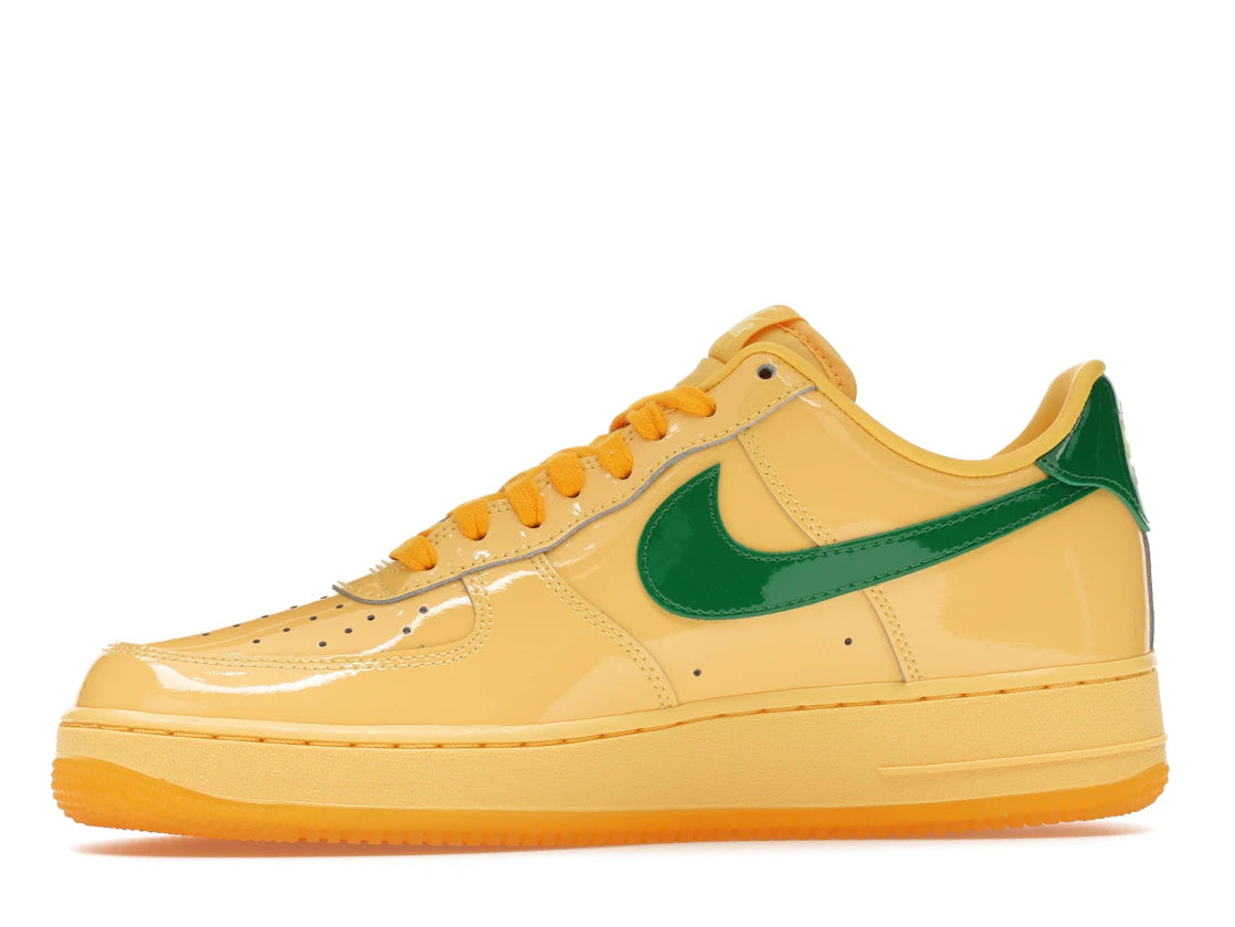 Nike Air Force 1 Low Patent Leather Topaz Gold Pine Green
