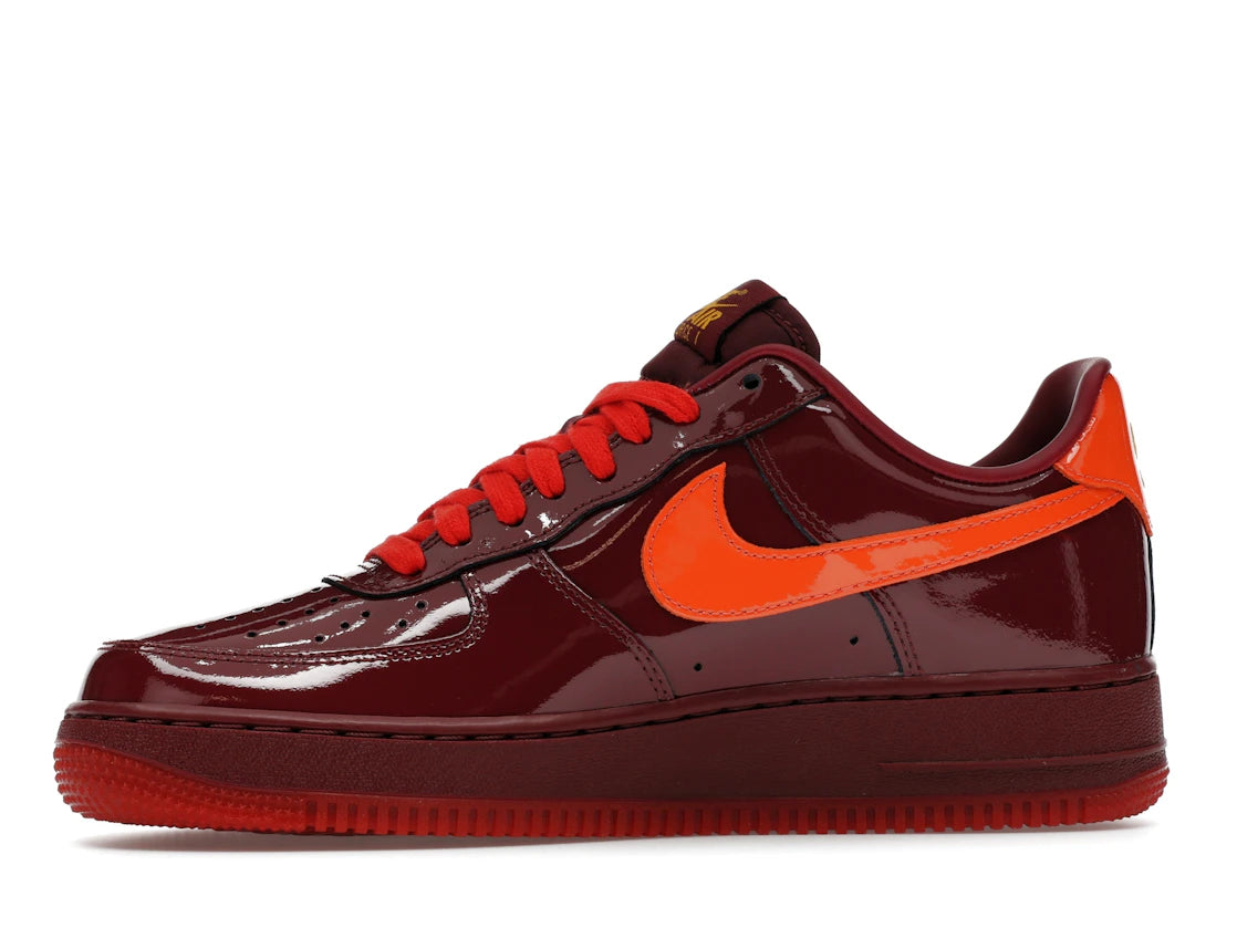 Nike Air Force 1 Low Patent Leather Dark Team Red Safety Orange