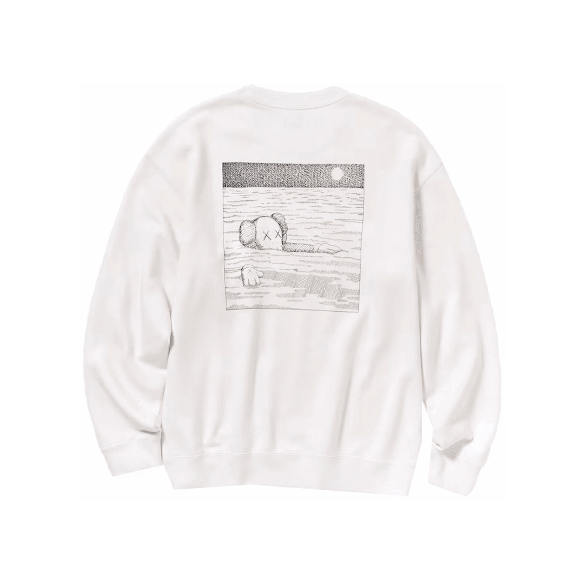 KAWS x Uniqlo Longsleeve Sweatshirt Off White - Sneakerzone
