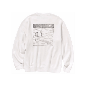KAWS x Uniqlo Longsleeve Sweatshirt Off White - Sneakerzone