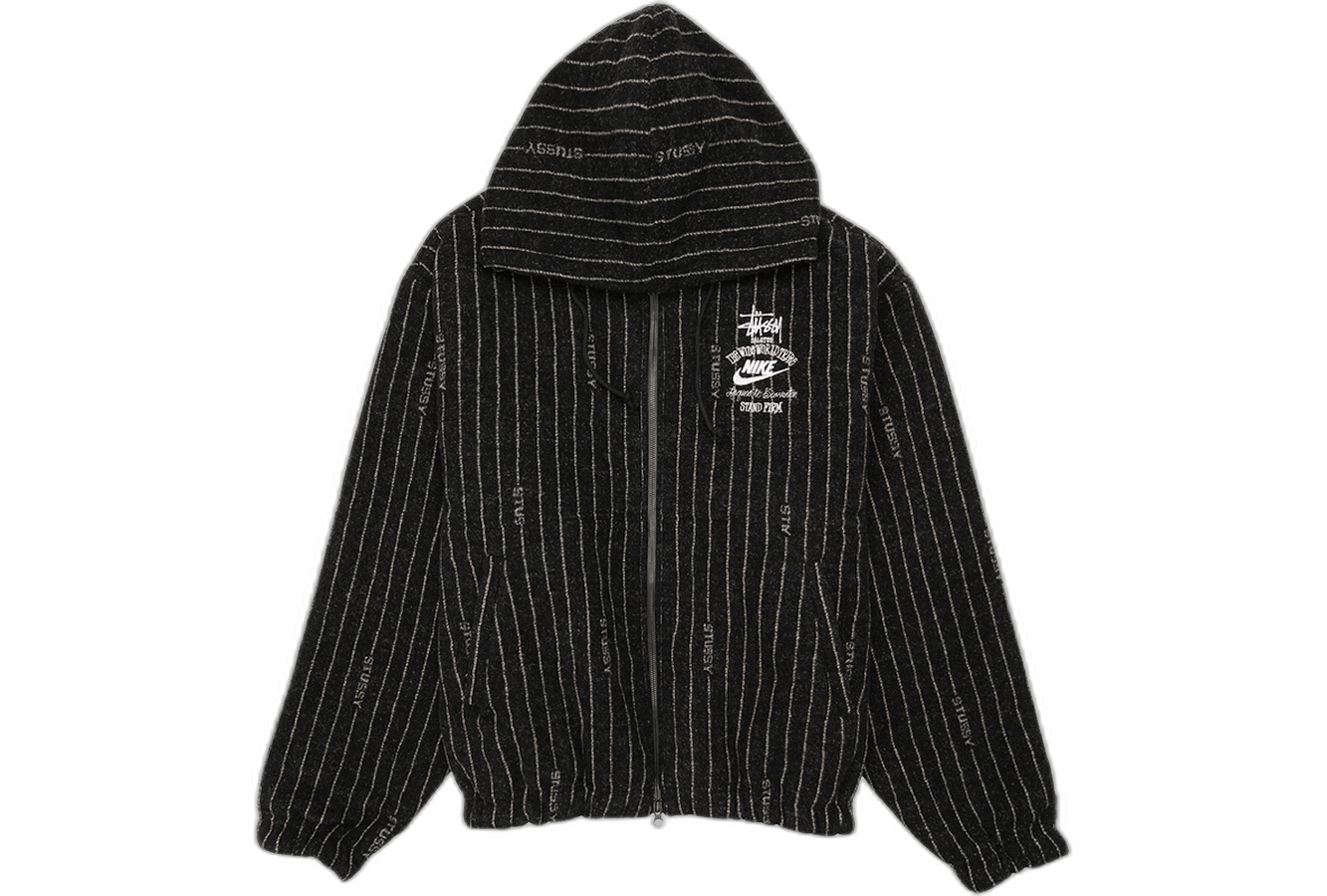 Nike x Stussy Striped Wool Jacket Black - Sneakerzone