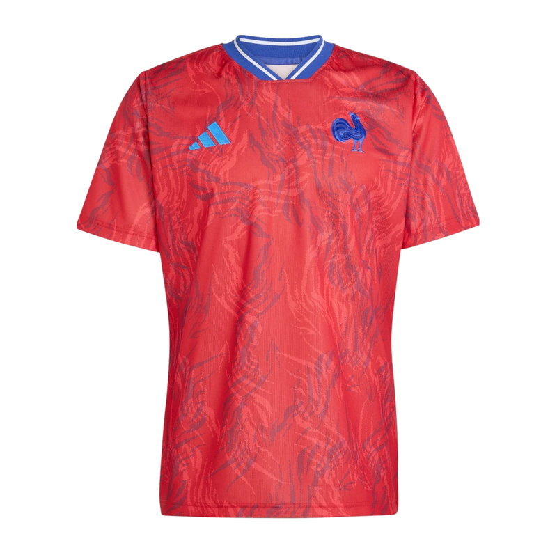 Adidas France Rugby Prematch Jersey Collegiate Red