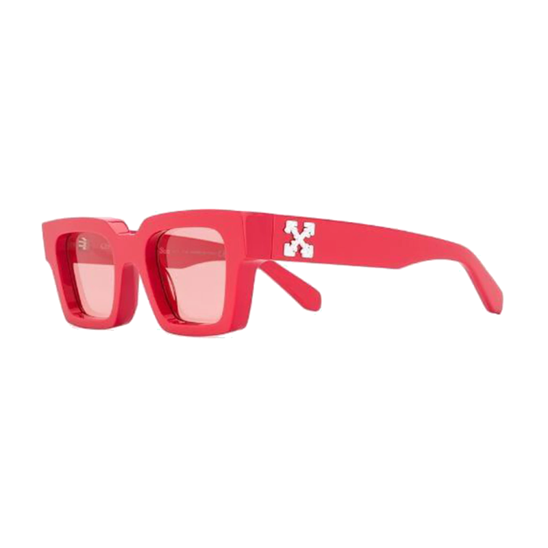 OFF-WHITE Virgil Square Frame Arrows Plaque Sunglasses Red/White/Red Tint