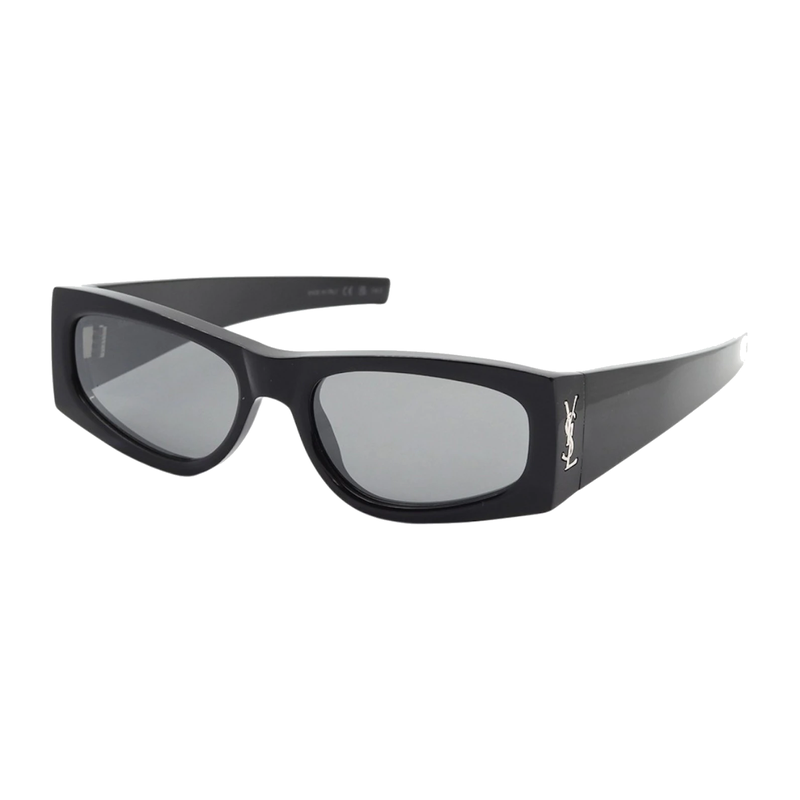 Saint Laurent Square Sunglasses Black Black Silver-Black Black Silver