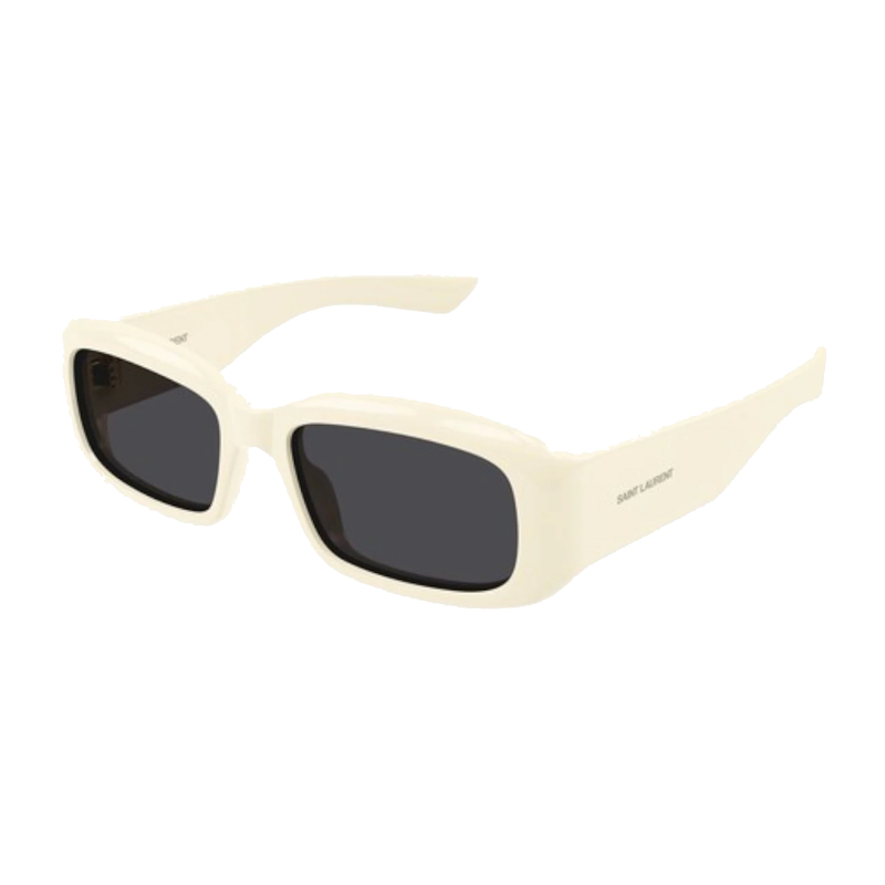 Saint Laurent Square Sunglasses Ivory Ivory Black-Black