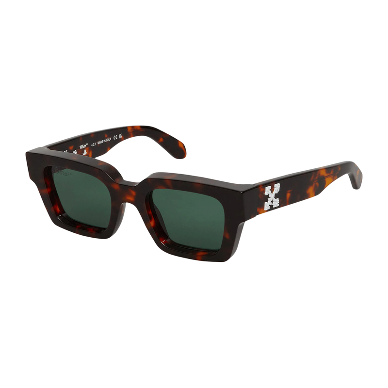OFF-WHITE Virgil Square Frame Sunglasses Brown Turtleshell/Havana Green