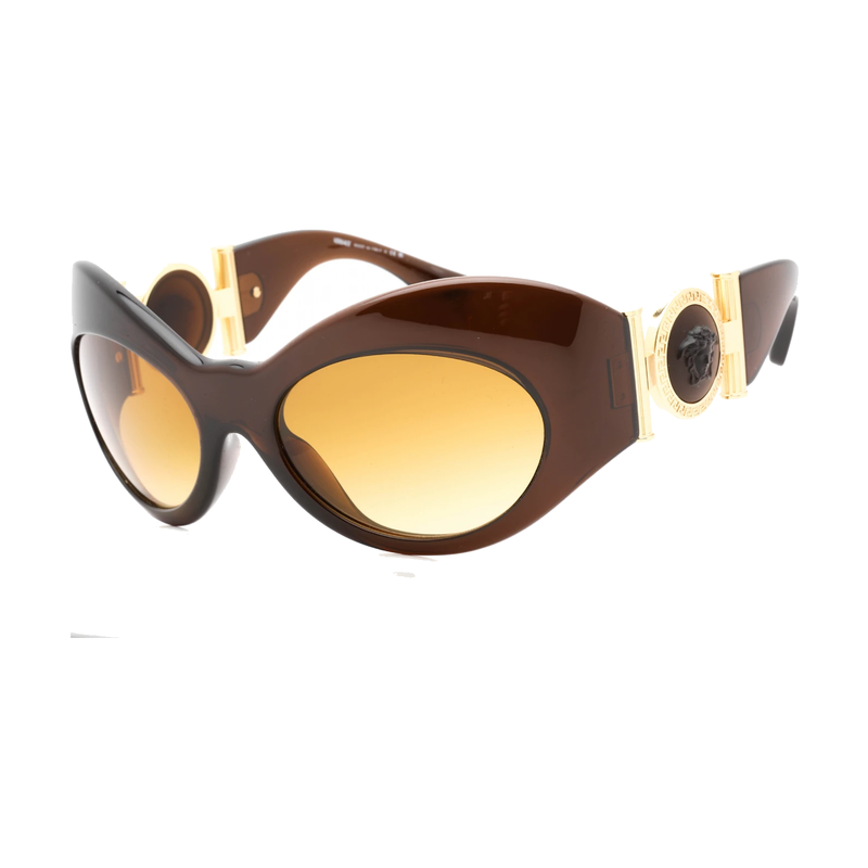 Versace Irregular Sunglasses Transparent Brown/Yellow Gradient Brown